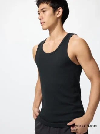 Geribde tanktop voor heren in Dry Color