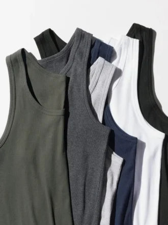 Geribde tanktop voor heren in Dry Color
