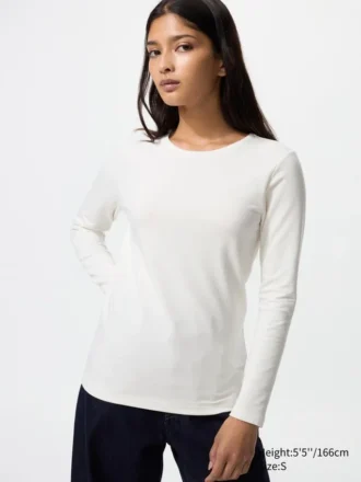 HEATTECH katoen T-shirt voor dames | Extra warm