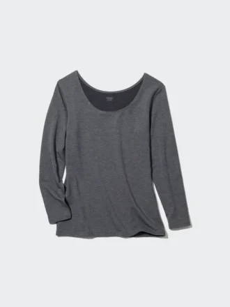 HEATTECH katoen T-shirt voor dames | Extra warm | Ronde hals