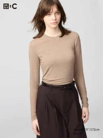 HEATTECH-t-shirt van kasjmiermix voor dames | Extra warm