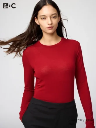 HEATTECH-t-shirt van kasjmiermix voor dames | Extra warm