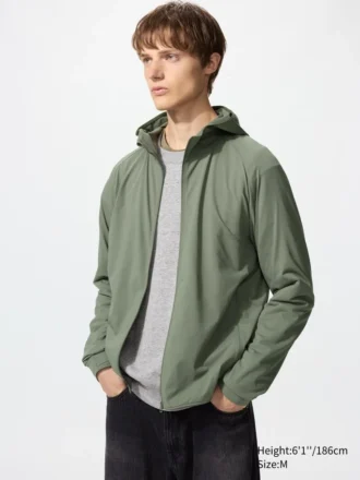 Heren DRY-EX UV-beschermende Hoodie met doorlopende rits