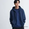Heren-Hoodie met capuchon en doorlopende rits