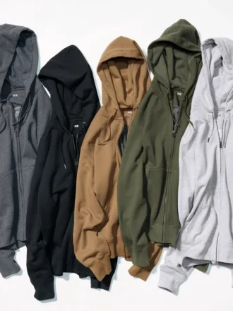 Heren-Hoodie met capuchon en doorlopende rits