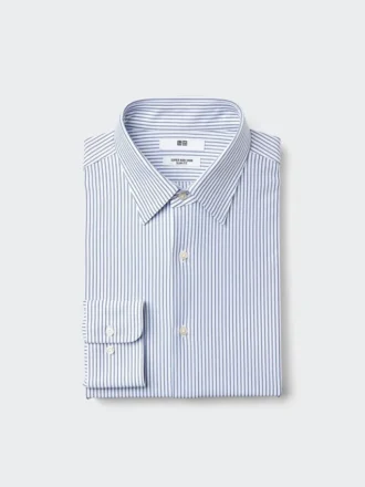 Heren Super Non-Iron Jersey Slim Overhemd | Gestreepte