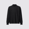 Heren T-shirts met longsleeves en geborstelde jersey en hoge kraag