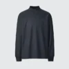 Heren T-shirts met longsleeves en geborstelde jersey en hoge kraag