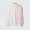 Heren T-shirts met longsleeves en geborstelde jersey en hoge kraag