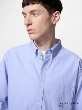 Herenoverhemd van broadcloth | Button-down | Hairline-stof
