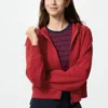 Hoodie met capuchon en doorlopende rits voor dames