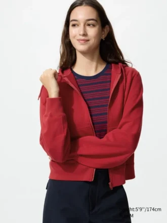 Hoodie met capuchon en doorlopende rits voor dames