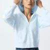 Hoodie met capuchon en doorlopende rits voor dames