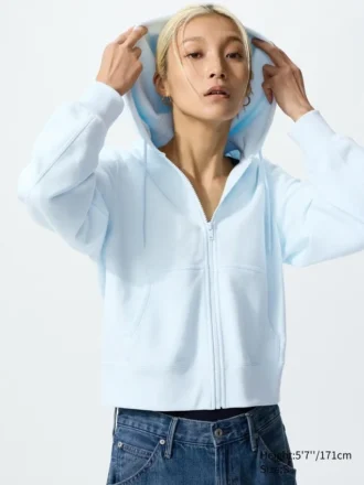 Hoodie met capuchon en doorlopende rits voor dames