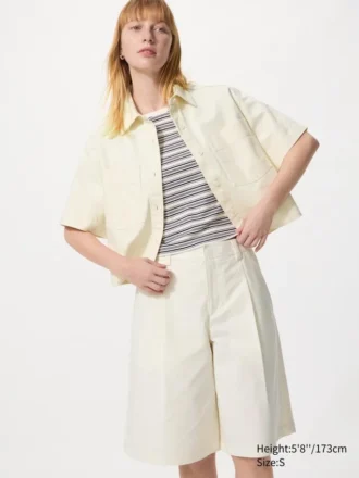 Jersey geplooide lange Shorts voor dames