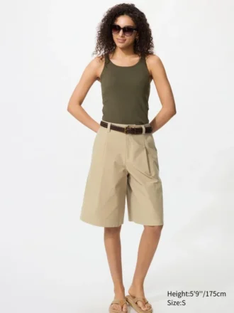 Jersey geplooide lange Shorts voor dames