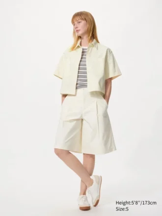 Jersey geplooide lange Shorts voor dames