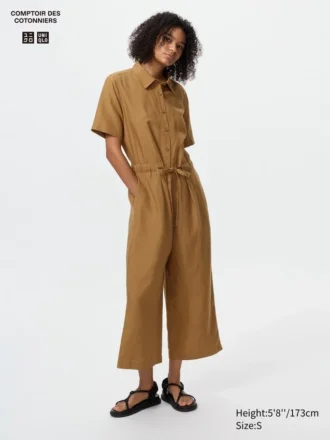 Jumpsuit van linnenmix voor dames