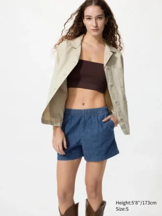 Katoenen Easy Shorts voor dames | Denim