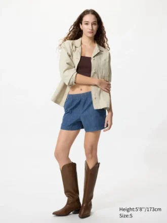 Katoenen Easy Shorts voor dames | Denim