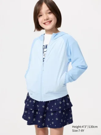 Kids AIRism UV-beschermende Hoodie met doorlopende rits