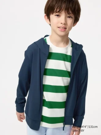 Kids AIRism UV-beschermende Hoodie met doorlopende rits