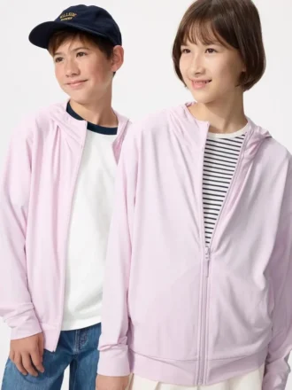 Kids AIRism UV-beschermende Hoodie met doorlopende rits