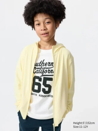 Kids AIRism UV-beschermende Hoodie met doorlopende rits
