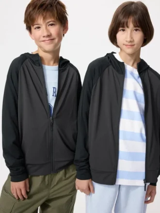 Kids AIRism UV-beschermende Hoodie met doorlopende rits