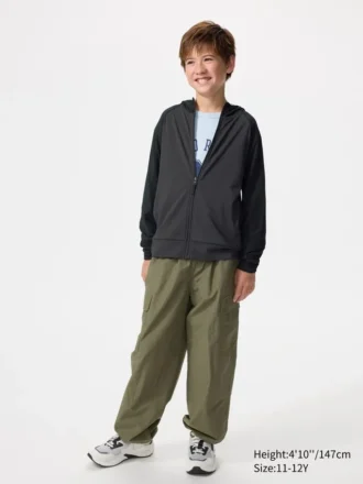 Kids AIRism UV-beschermende Hoodie met doorlopende rits