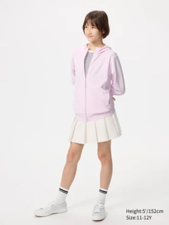 Kids AIRism UV-beschermende Hoodie met doorlopende rits