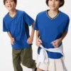 Kids DRY-EX T-shirt met V-hals | Tweekleurig