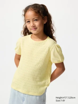 Kinder-T-shirt met pofmouwen | Rimpel