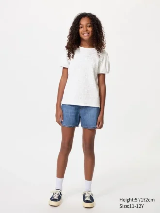 Kinder-T-shirt met pofmouwen | Rimpel