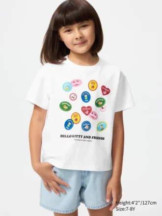 Kinder-T-shirt met Sanrio-figuren en opdruk
