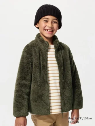 Kinderjas met volledige ritssluiting van pluizig fleece