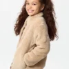 Kinderjas met volledige ritssluiting van pluizig fleece