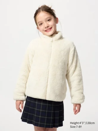 Kinderjas met volledige ritssluiting van pluizig fleece