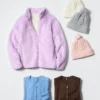 Kinderjas met volledige ritssluiting van pluizig fleece