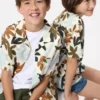 Kinderoverhemd met open kraag | Korte mouwen | Print