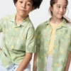 Kinderoverhemd met open kraag | Korte mouwen | Print