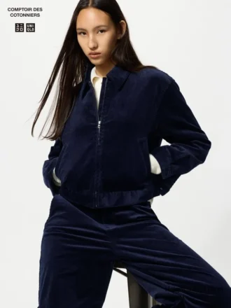 Korte corduroy jas voor dames