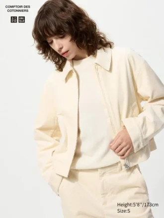 Korte corduroy jas voor dames
