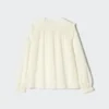 Lichte katoenen blouse met plooien voor dames