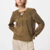 Lichte katoenen blouse met plooien voor dames | Print