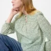 Lichte katoenen blouse met plooien voor dames | Print