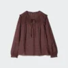 Lichte katoenen blouse met plooien voor dames | Print