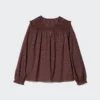 Lichte katoenen blouse met plooien voor dames | Print