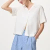 Linnen-katoenen Shorts voor dames | Gestreepte