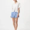 Linnen-katoenen Shorts voor dames | Gestreepte